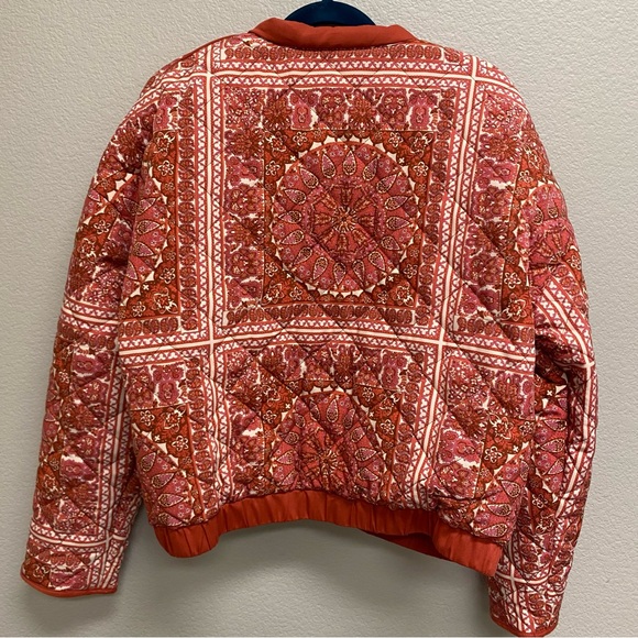 Polagram Red Bomber Jacket with Paisley Print - Picture 2 of 5